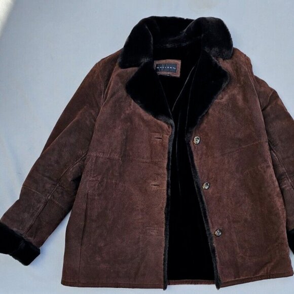 Gallery Genuine Leather Suede Faux Fur lining Jacket L - Picture 4 of 16